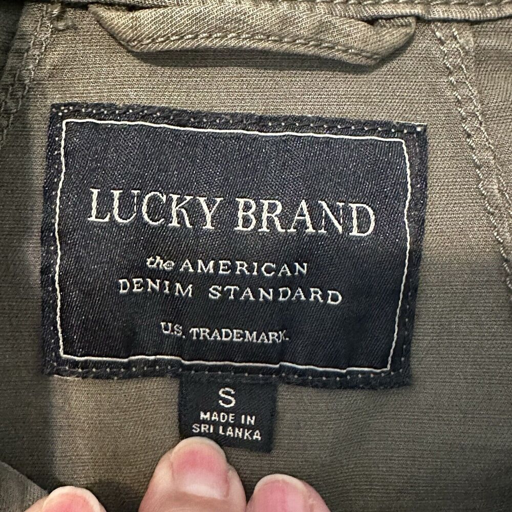 LUCKY BRAND Olive Utility Jacket Womens S Zipper & Snap Close Multi-pocket - Picture 14 of 16